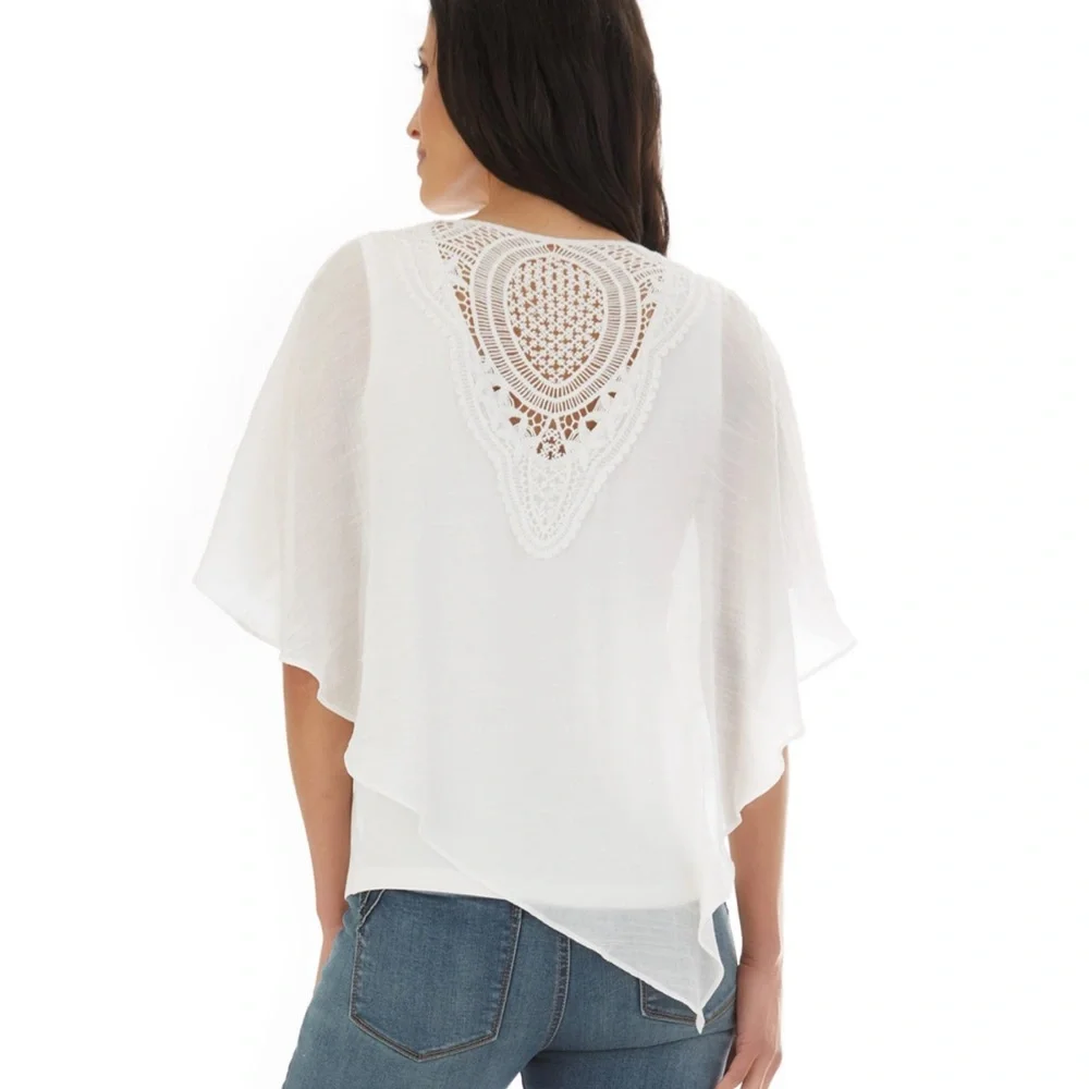 Women's Apt. 9® Gauzy-Texture Asymmetrical-Hem Top 💞 - Picture 2 of 6